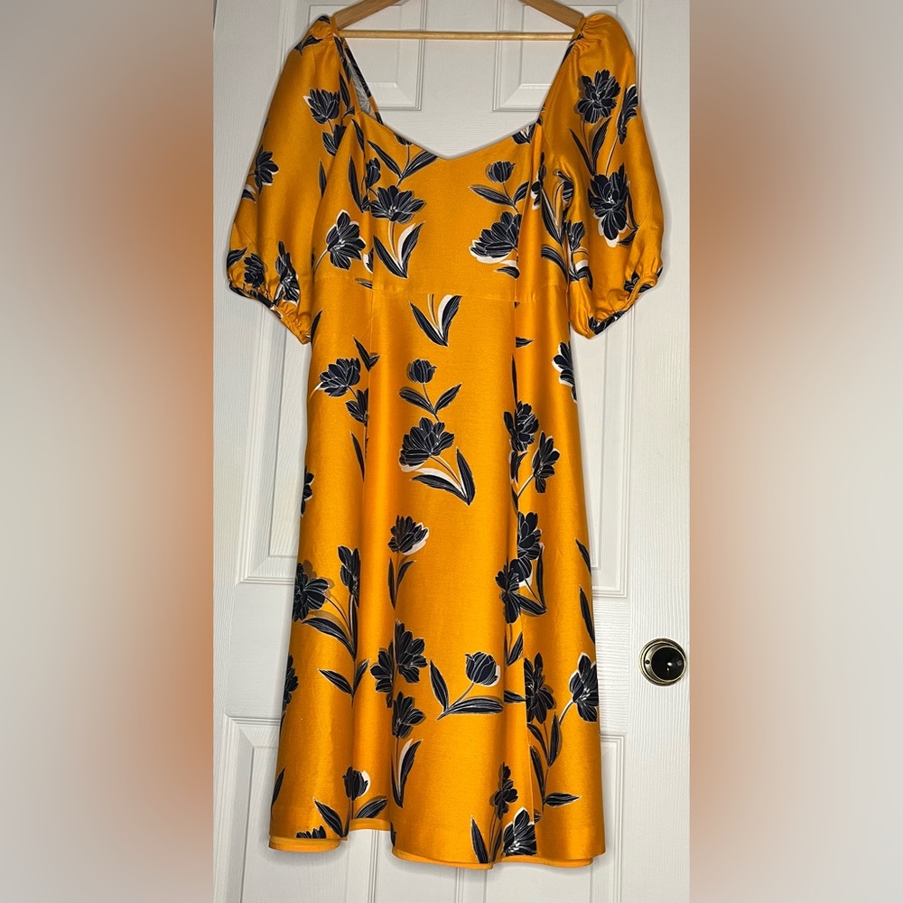 Draper James - Black Flower, Yellow Dress - 14
